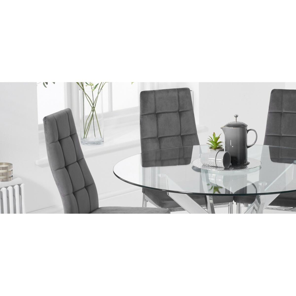 Denver 110cm Glass Dining Table With 6 Grey Melissa Chairs – image 9