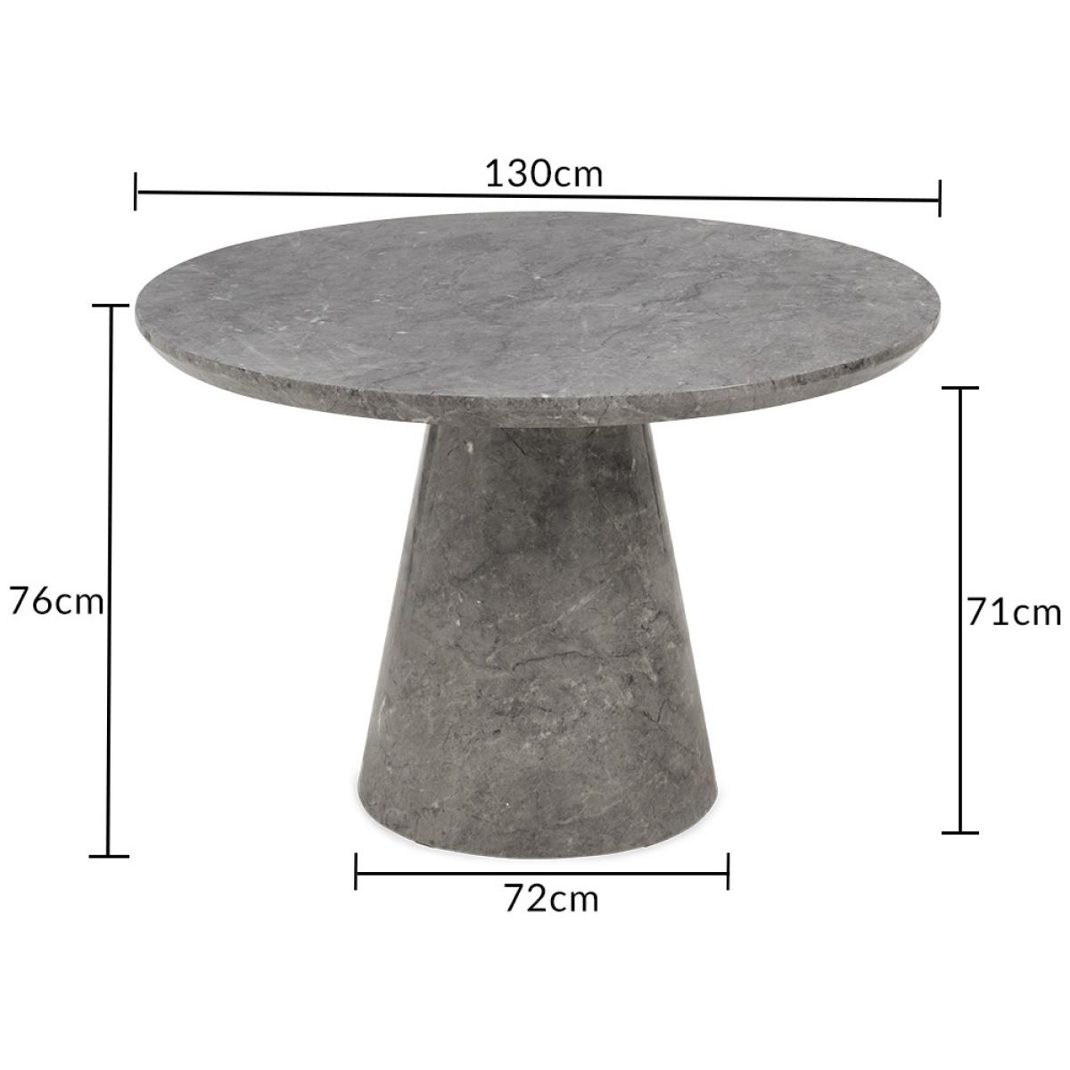 Ravello 130cm Round Grey Marble Dining Table With 6 Ivory White Hampstead Chairs – image 16