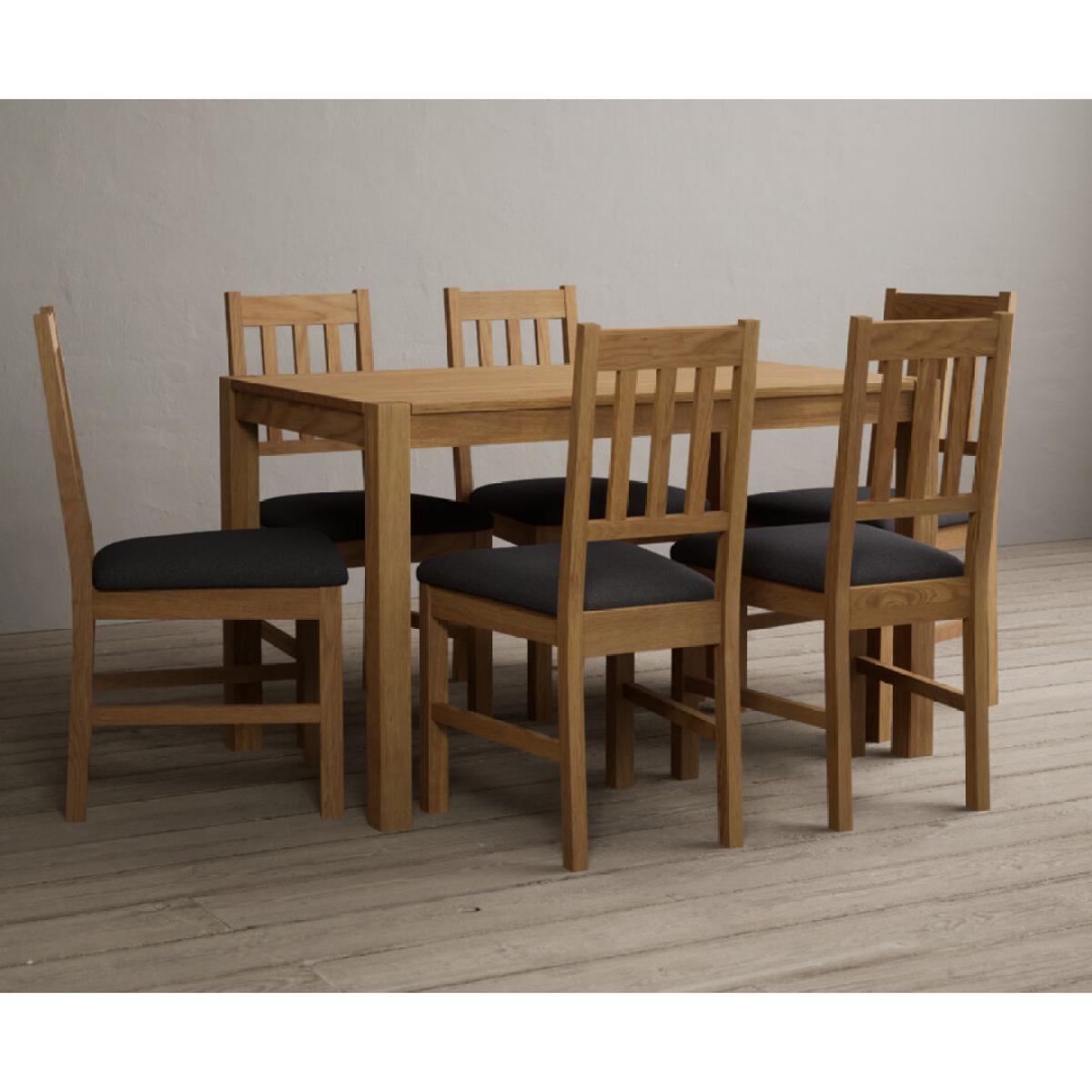 York 120cm Solid Oak Dining Table With 4 Linen York Chairs – image 12