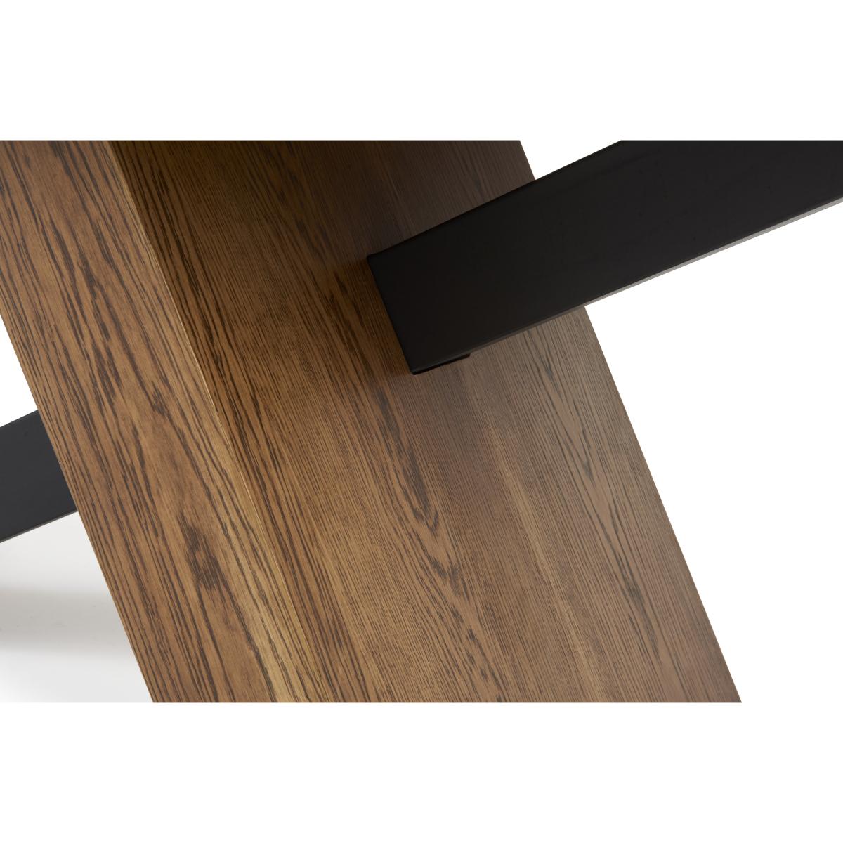 Montana 225cm Black Leg Industrial Dining Table With 8 Brown Hendrick Faux Leather Dining Chairs – image 20