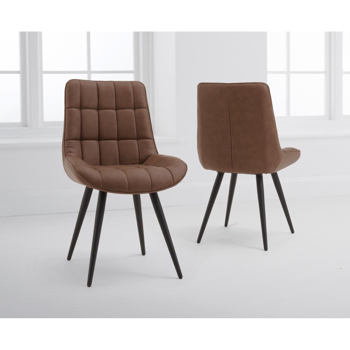 Thetford 180cm Oak Dining Table with 2 Brown Larson Chairs with 2 Brown Benches – image 4