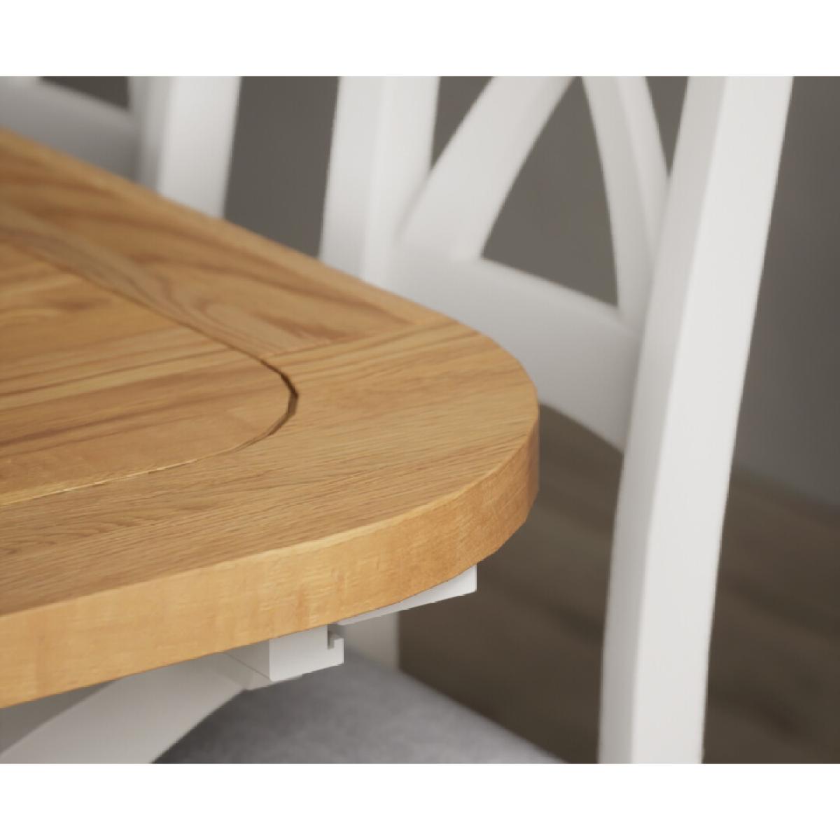 Atlas 180cm Oak and Chalk White Extending Dining Table With 12 Charcoal Grey X Back Chairs – image 15