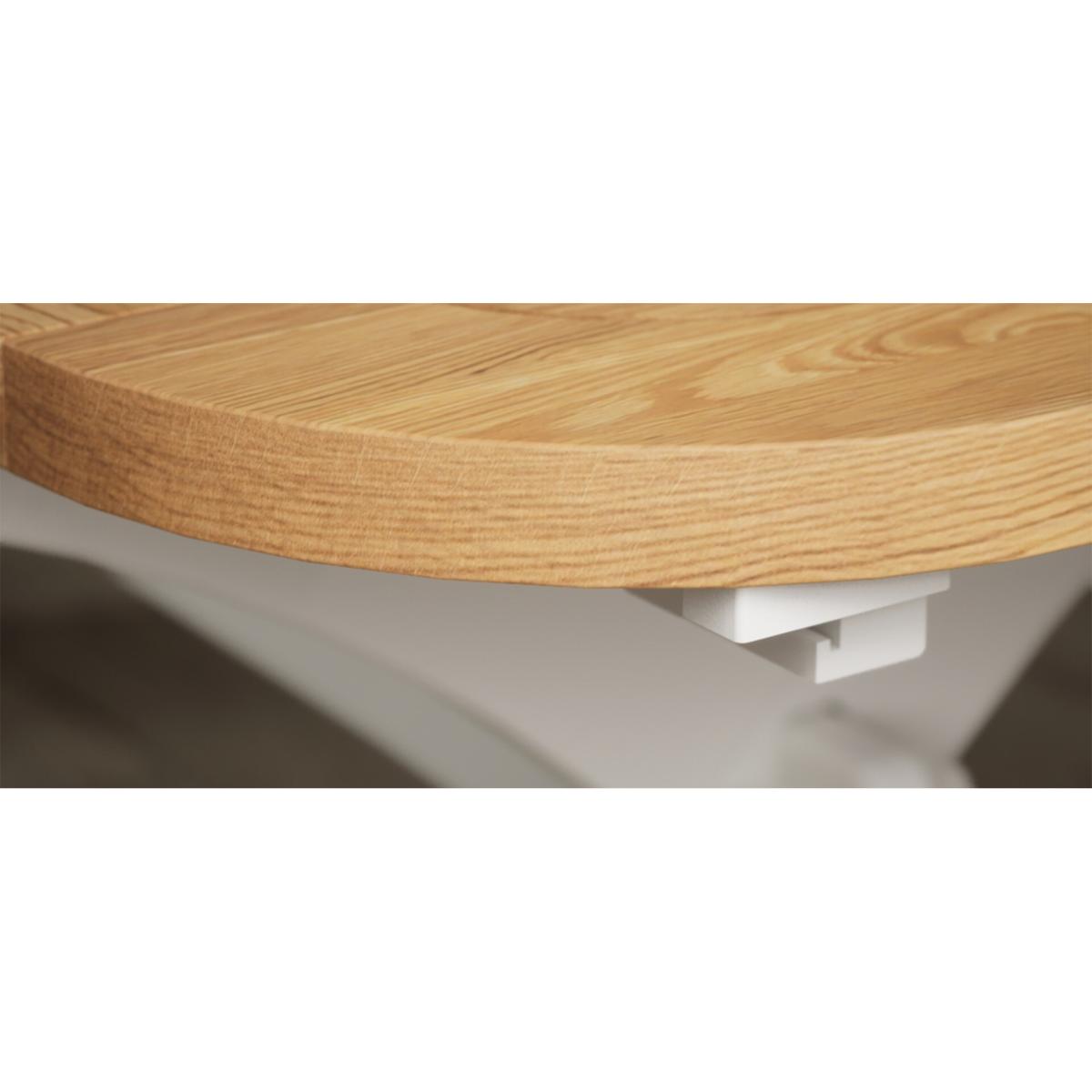 Atlas 180cm Oak and Chalk White Extending Dining Table With 12 Charcoal Grey X Back Chairs – image 17