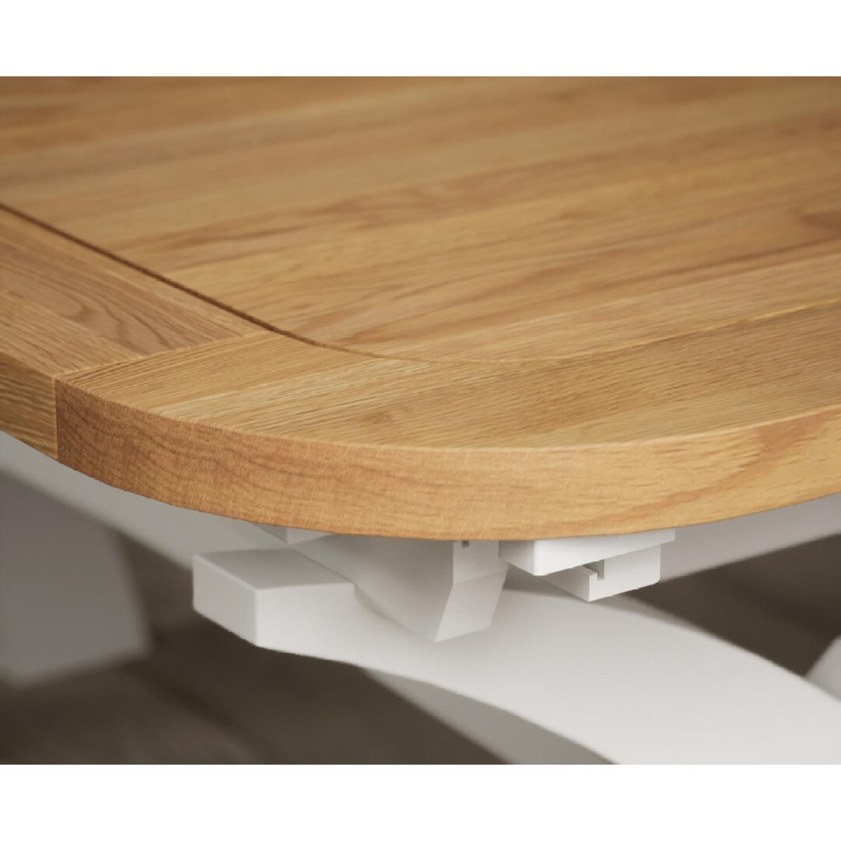 Atlas 180cm Oak and Chalk White Extending Dining Table With 12 Charcoal Grey X Back Chairs – image 27