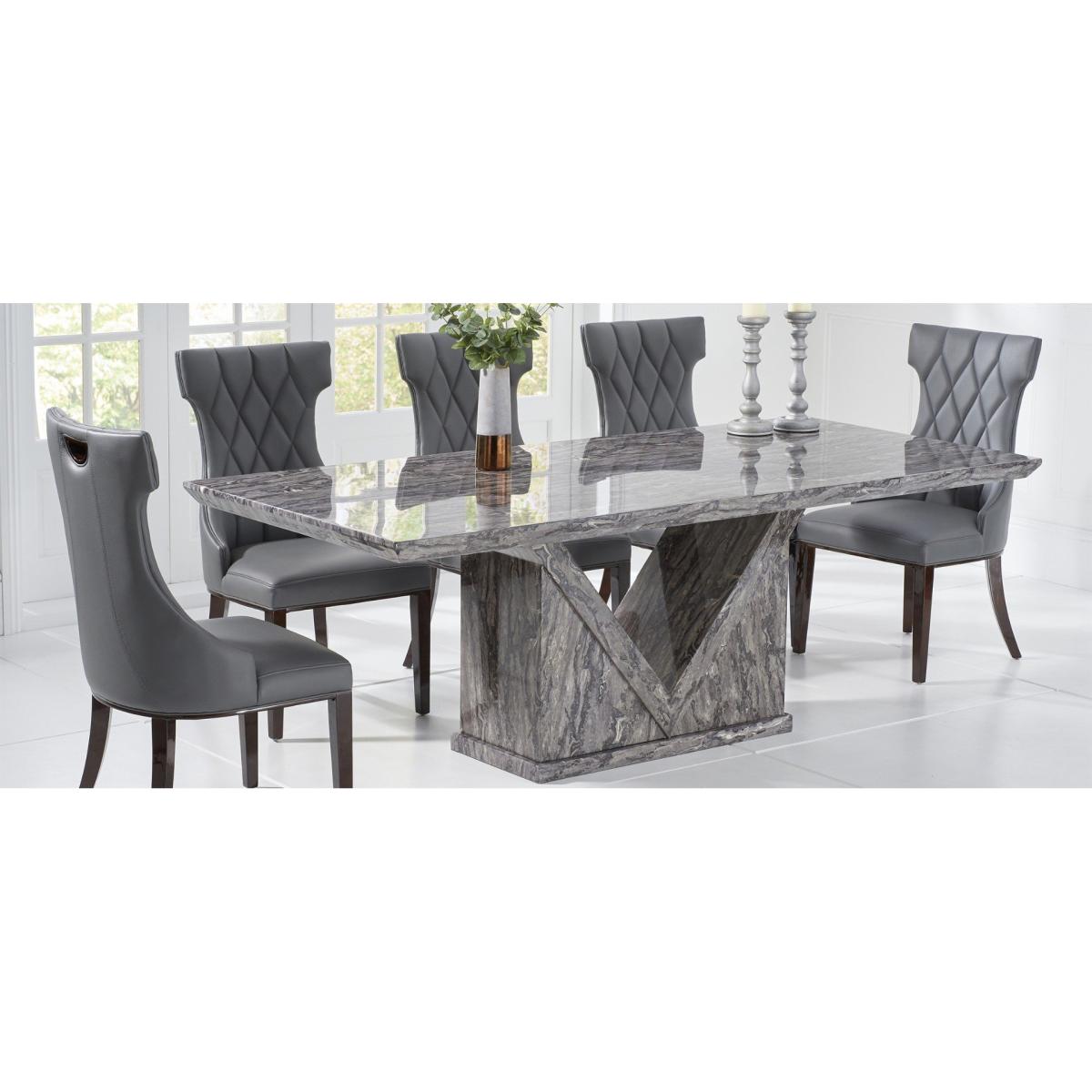 Mocha 160cm Grey Marble Dining Table – image 10