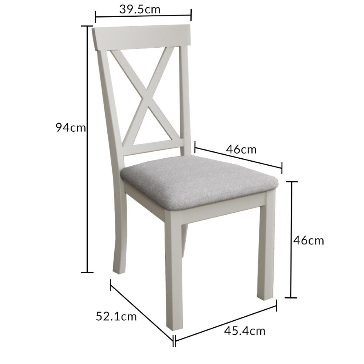 Hadleigh Oak and Signal White Painted Extending Dining Table with 4 Linen Hertford Chairs – image 30