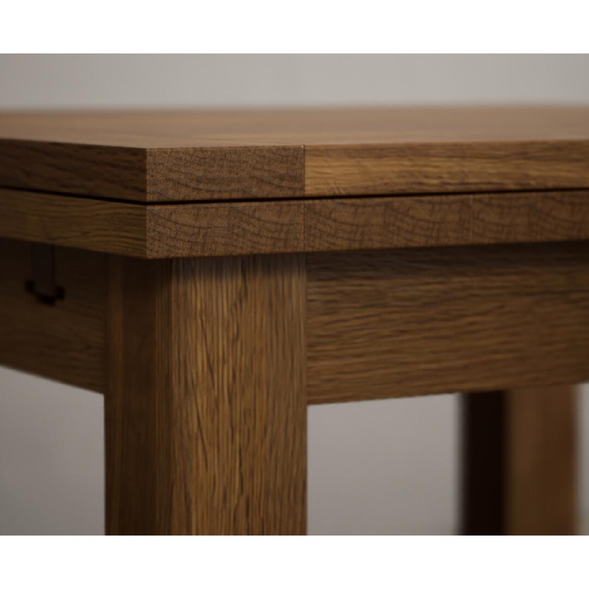 Extending Buxton 90cm Rustic Solid Oak Dining Table with 4 Natural Scroll Back Chairs – image 64