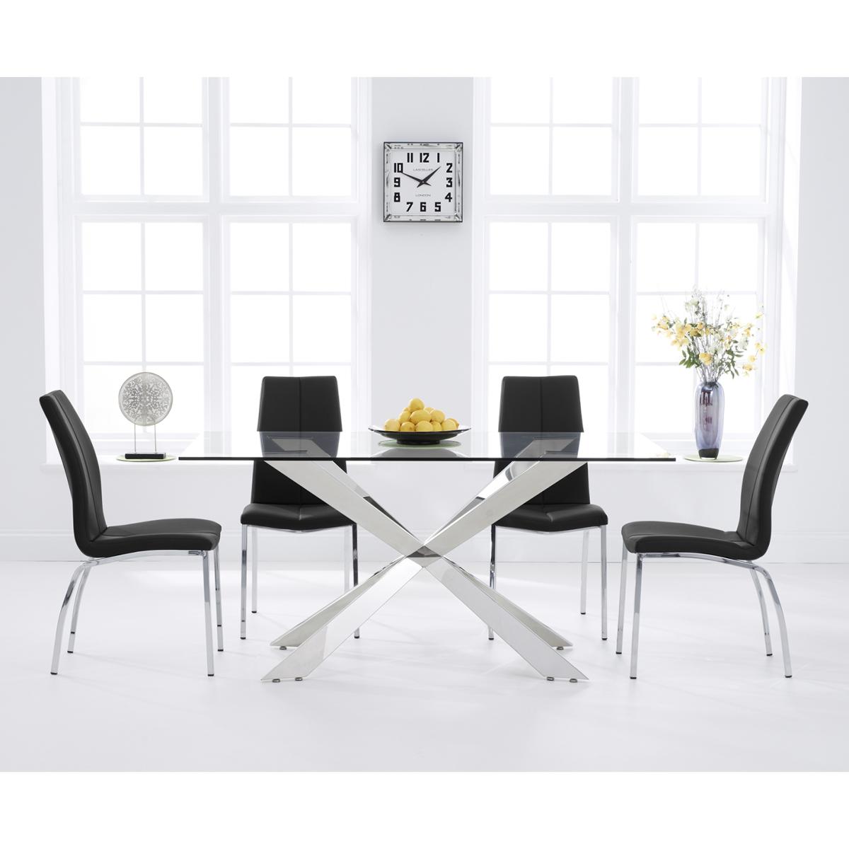 Juniper 160cm Glass Dining Table With 6 Grey Cavello Chairs – image 2