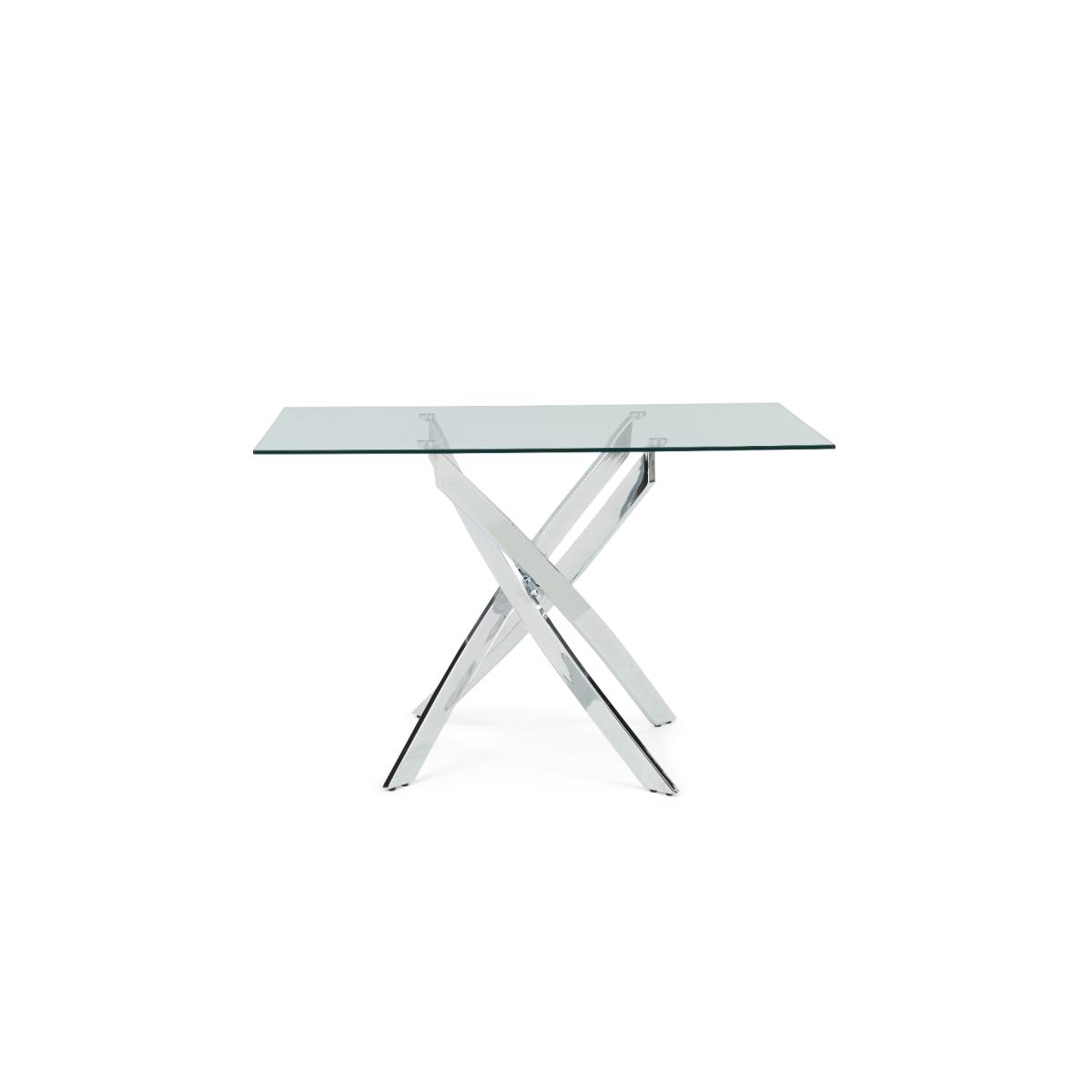 Denver 120cm Rectangular Glass Dining Table With 6 Grey Enzo Velvet Chairs – image 15