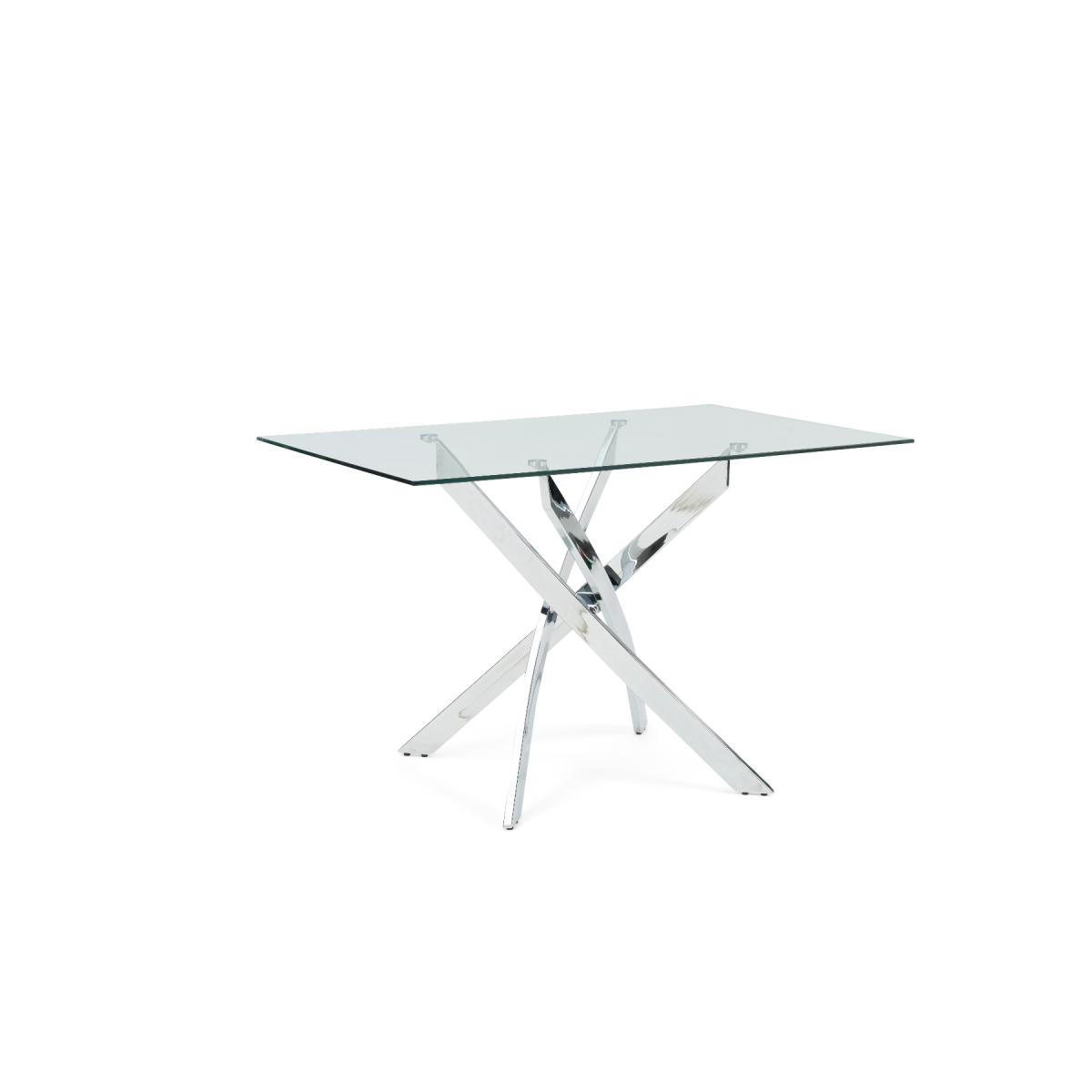 Denver 120cm Rectangular Glass Dining Table With 6 Grey Enzo Velvet Chairs – image 16