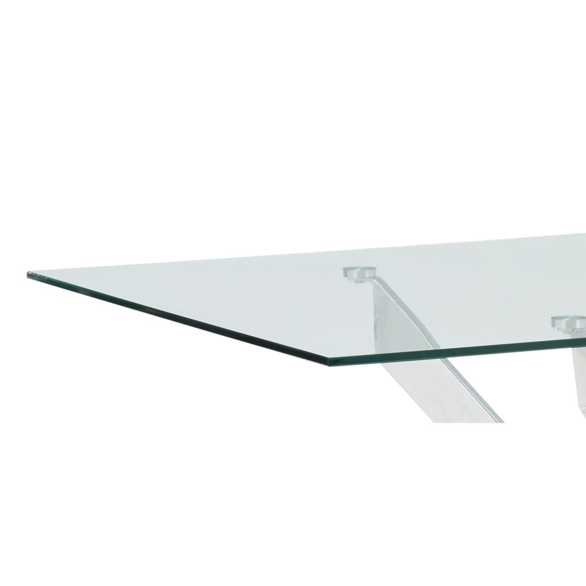 Denver 120cm Rectangular Glass Dining Table With 6 Grey Enzo Velvet Chairs – image 19