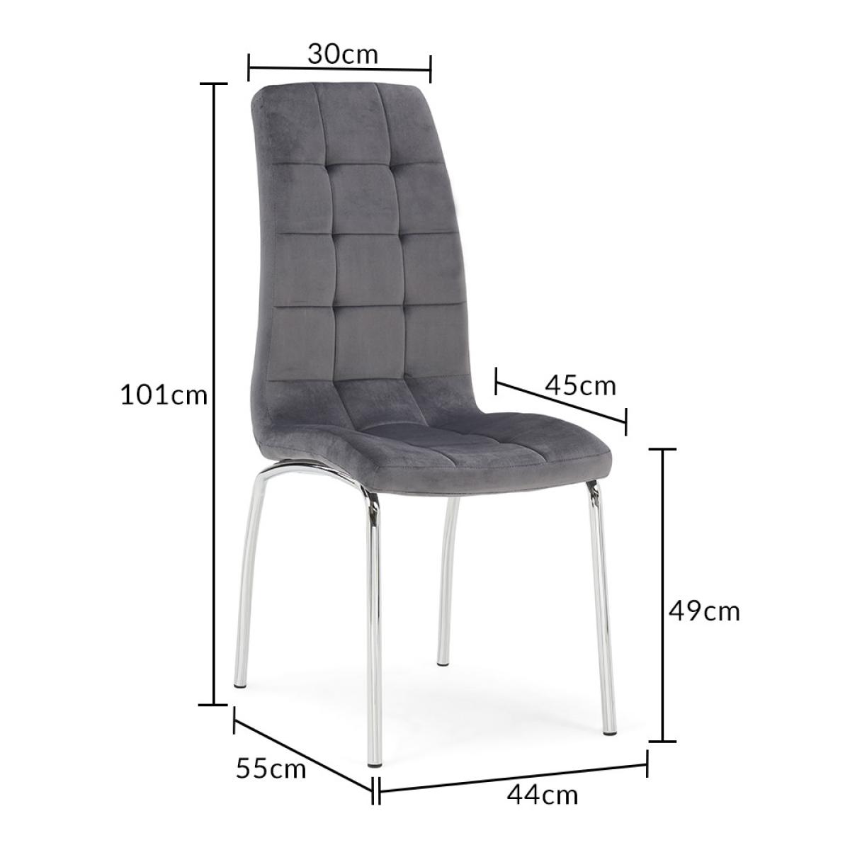 Denver 120cm Rectangular Glass Dining Table With 6 Grey Enzo Velvet Chairs – image 22