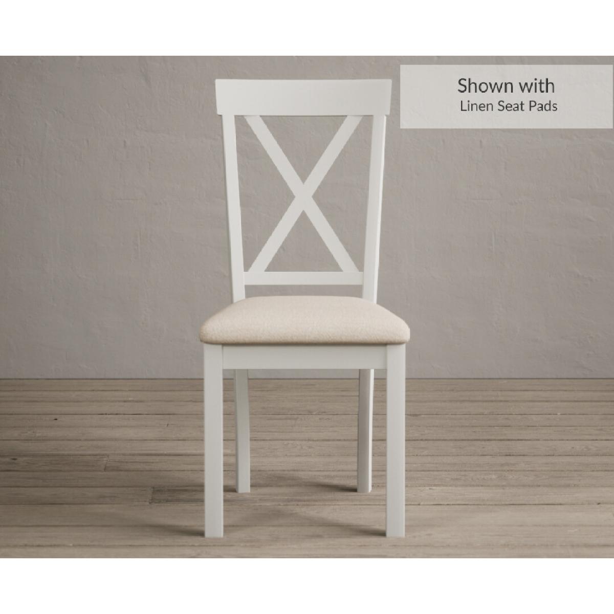 Hertford 120cm Oak and Signal White Painted Round Pedestal Table With 4 Oak Hertford Chairs – image 5