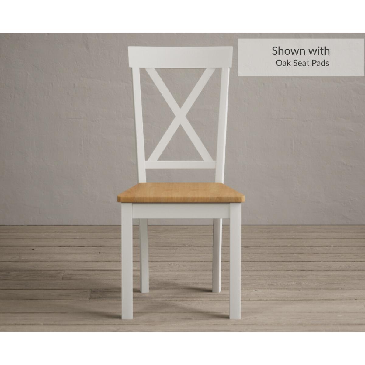 Hertford 120cm Oak and Signal White Painted Round Pedestal Table With 4 Oak Hertford Chairs – image 6