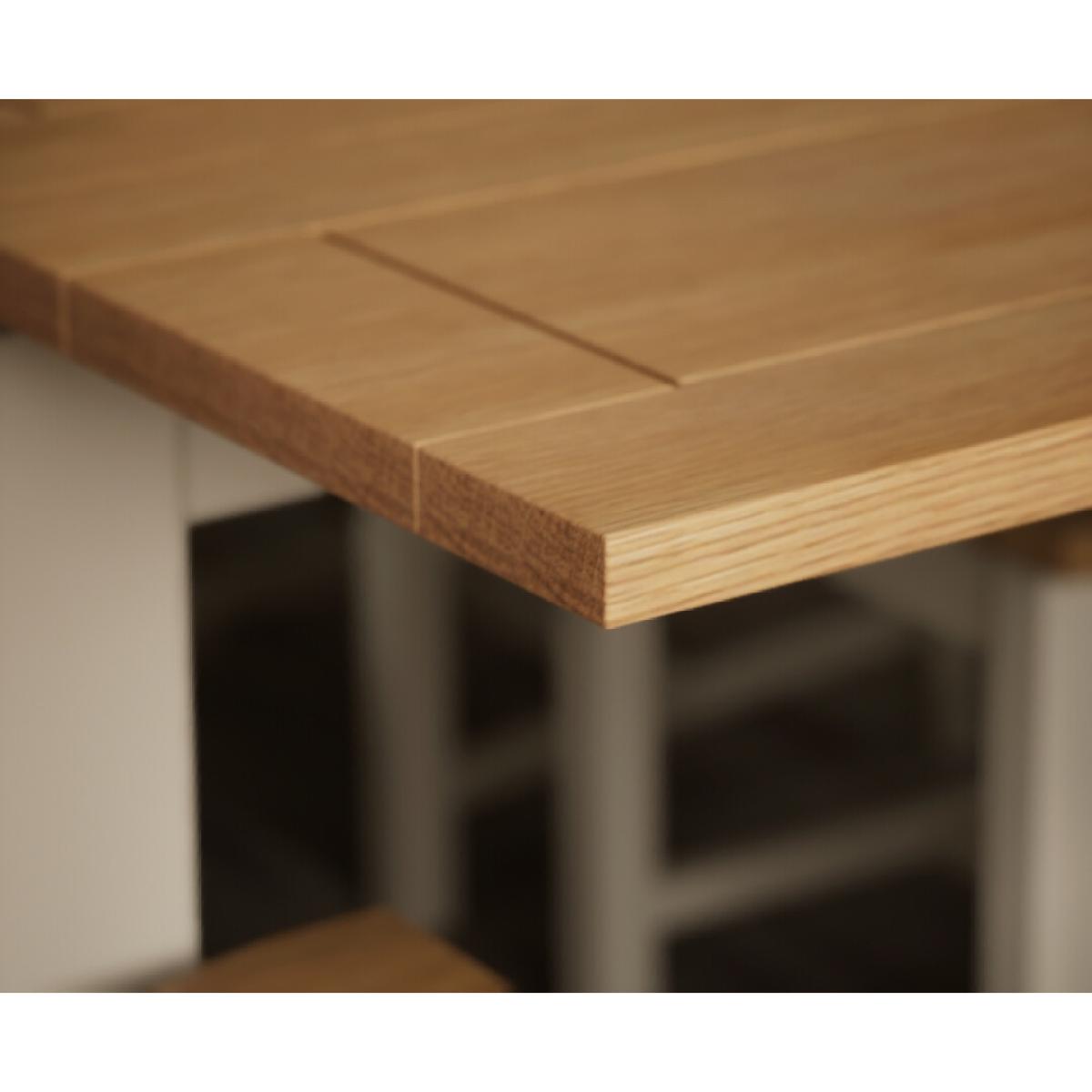Extending Hampshire 140cm Oak and Cream Painted Dining Table with 6 Blue X Back Chairs – image 20