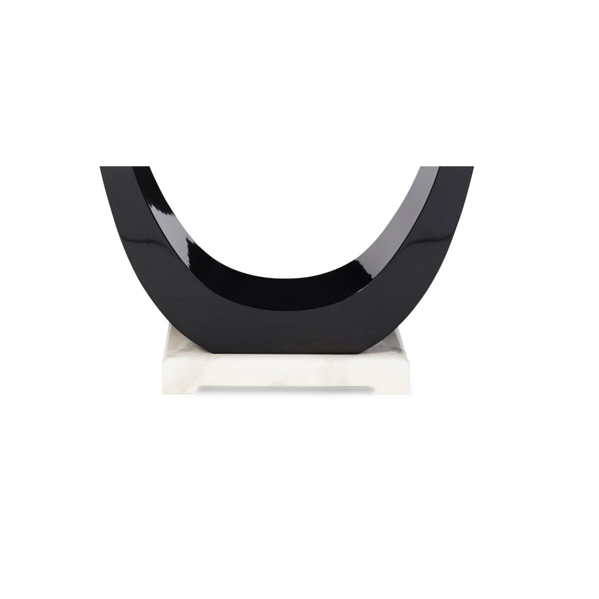Raphael 200cm White and Black Pedestal Marble Dining Table With 8 Cream Francesca Chairs – image 20