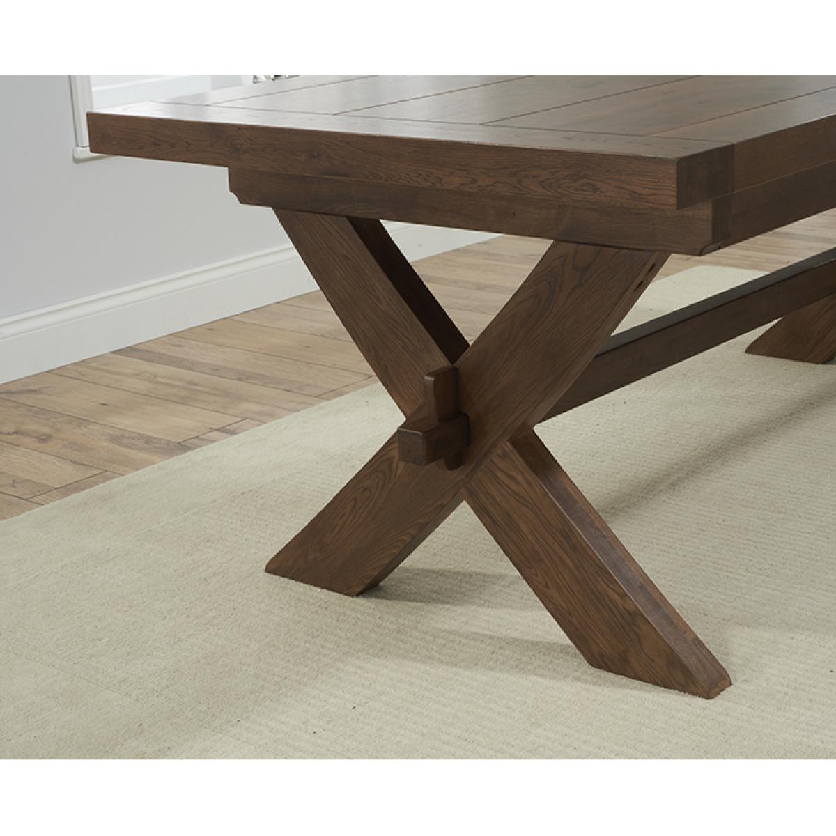 Extending Buckley 200cm Dark Oak Dining Table with 6 Natural Darcy Chairs – image 11