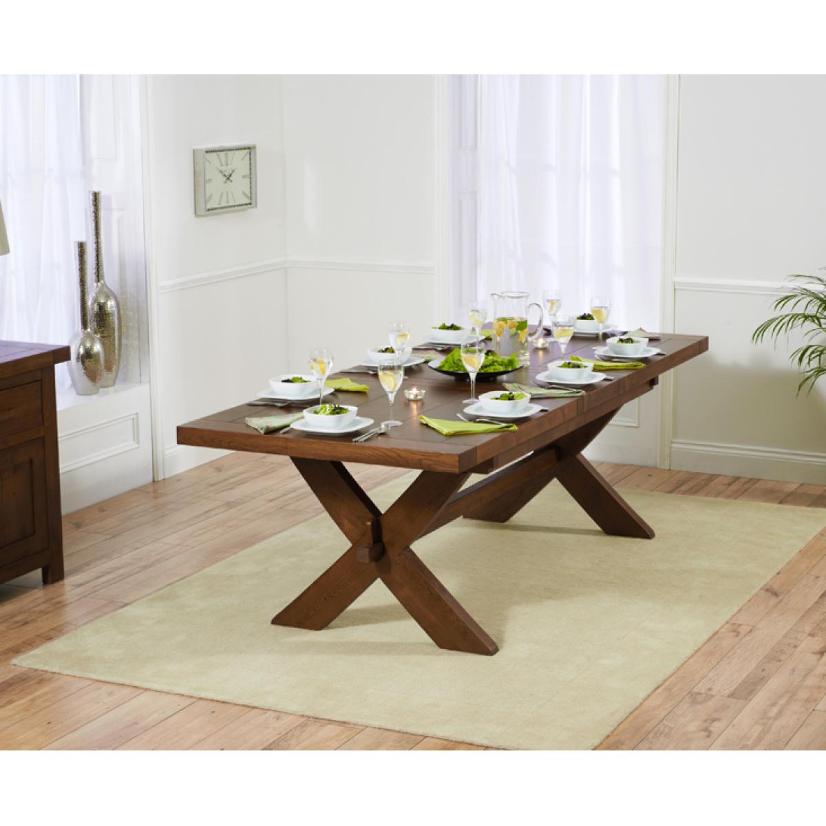Extending Buckley 200cm Dark Oak Dining Table with 6 Natural Darcy Chairs – image 17
