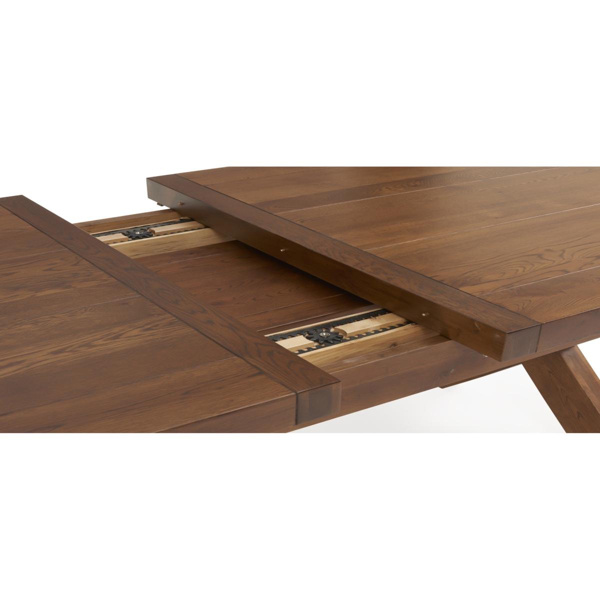 Extending Buckley 200cm Dark Oak Dining Table with 6 Natural Darcy Chairs – image 22