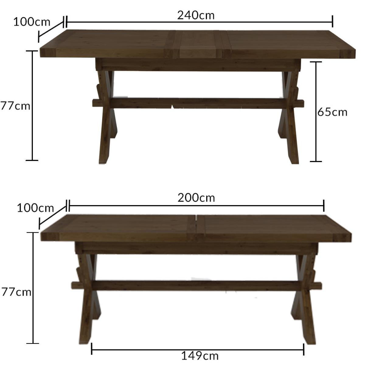Extending Buckley 200cm Dark Oak Dining Table with 6 Natural Darcy Chairs – image 23