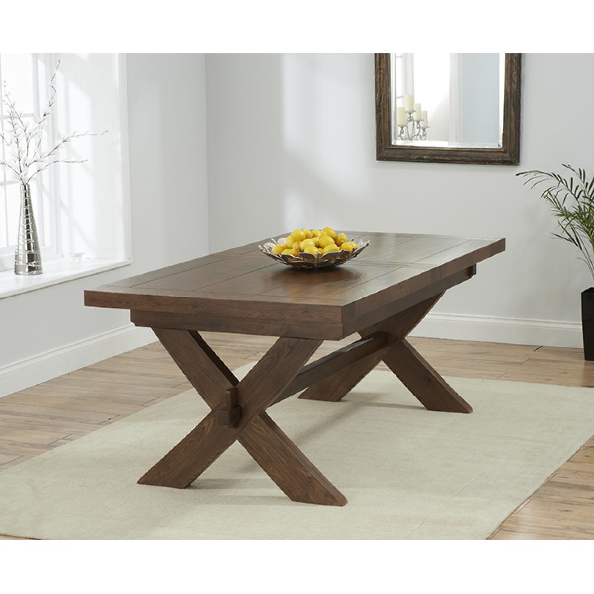 Extending Buckley 200cm Dark Oak Dining Table with 6 Natural Darcy Chairs – image 4