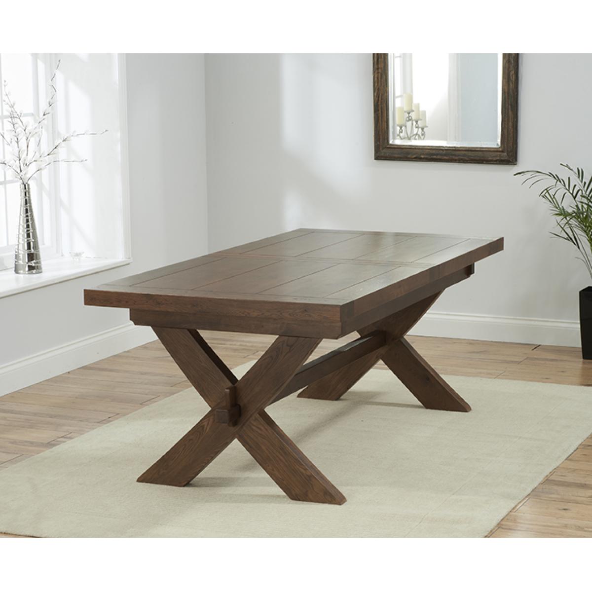 Extending Buckley 200cm Dark Oak Dining Table with 6 Natural Darcy Chairs – image 5