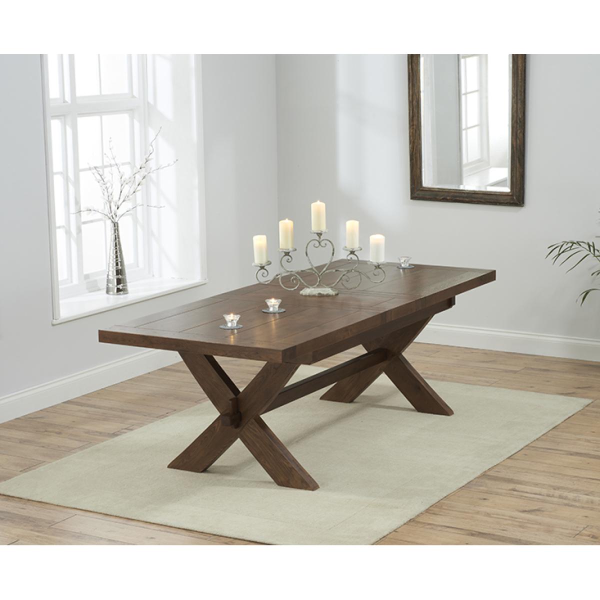 Extending Buckley 200cm Dark Oak Dining Table with 6 Natural Darcy Chairs – image 6