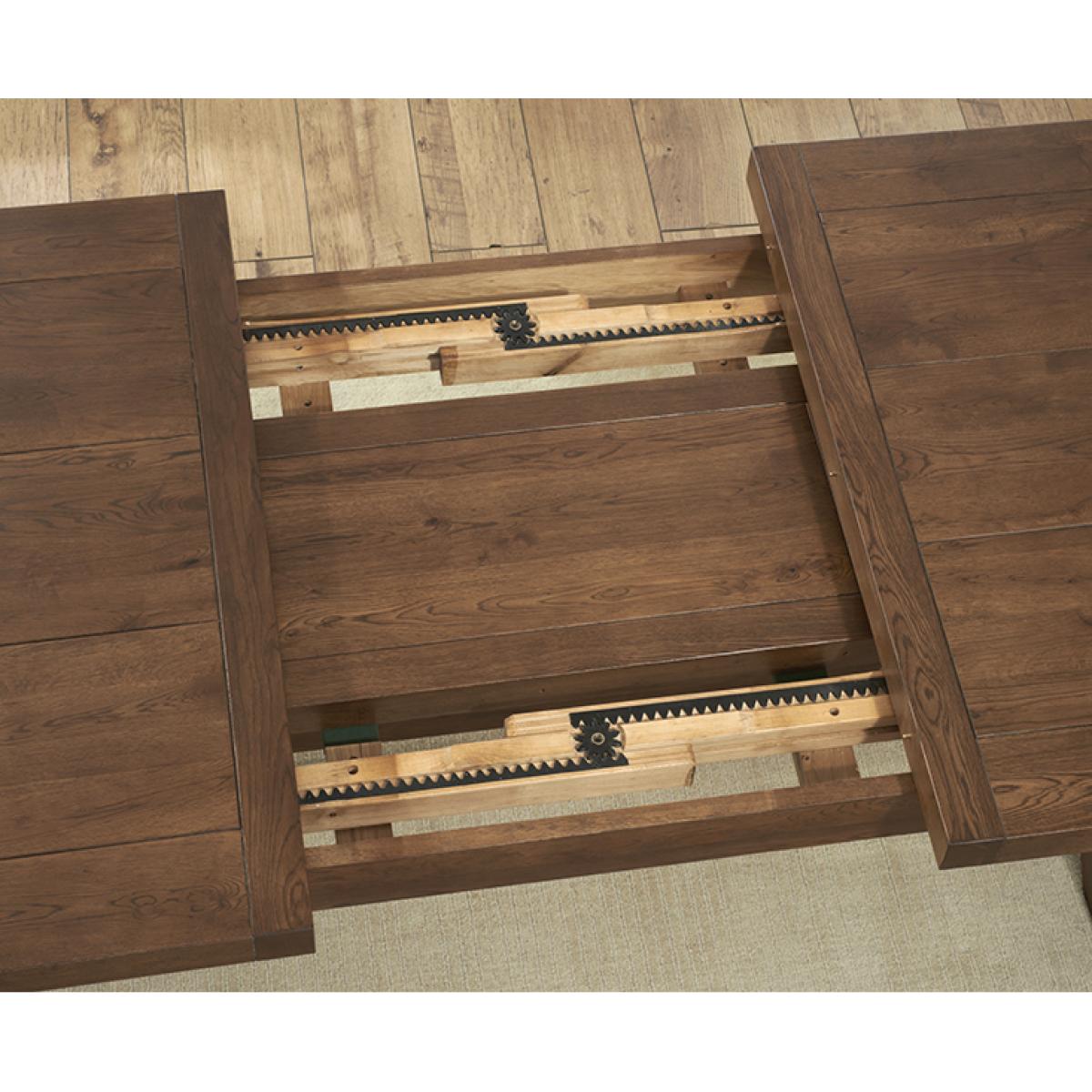 Extending Buckley 200cm Dark Oak Dining Table with 6 Natural Darcy Chairs – image 8