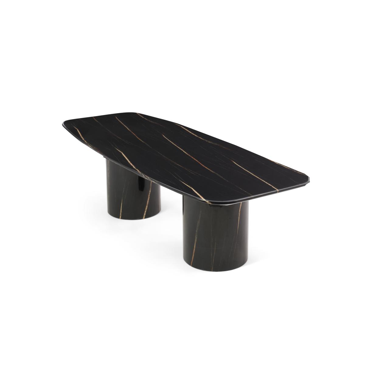 Antonio 180cm Black Marble Dining Table With 8 Grey Hampstead Z Chairs – image 7