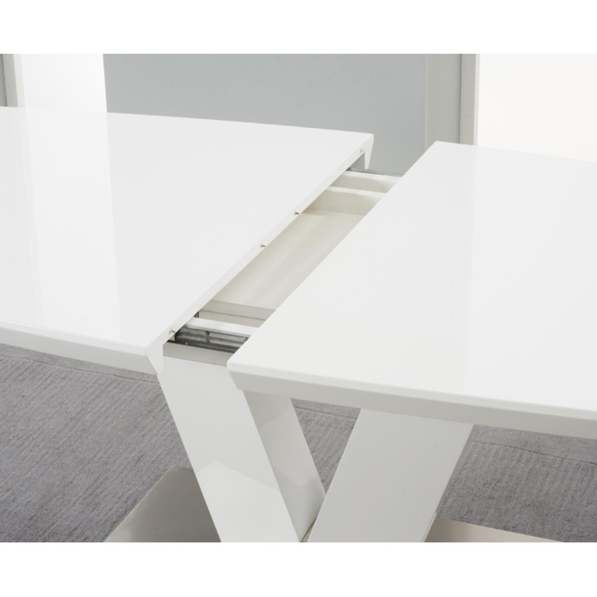 Extending Palermo 180cm White High Gloss Dining Table With 10 Black Aldo Chairs – image 6