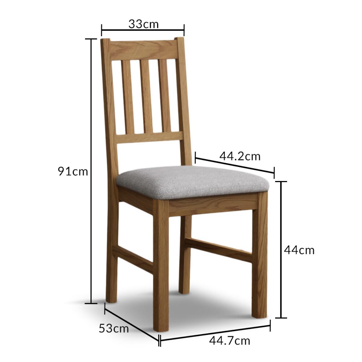 York 120cm Solid Oak Dining Table With 4 Light Grey York Chairs – image 24