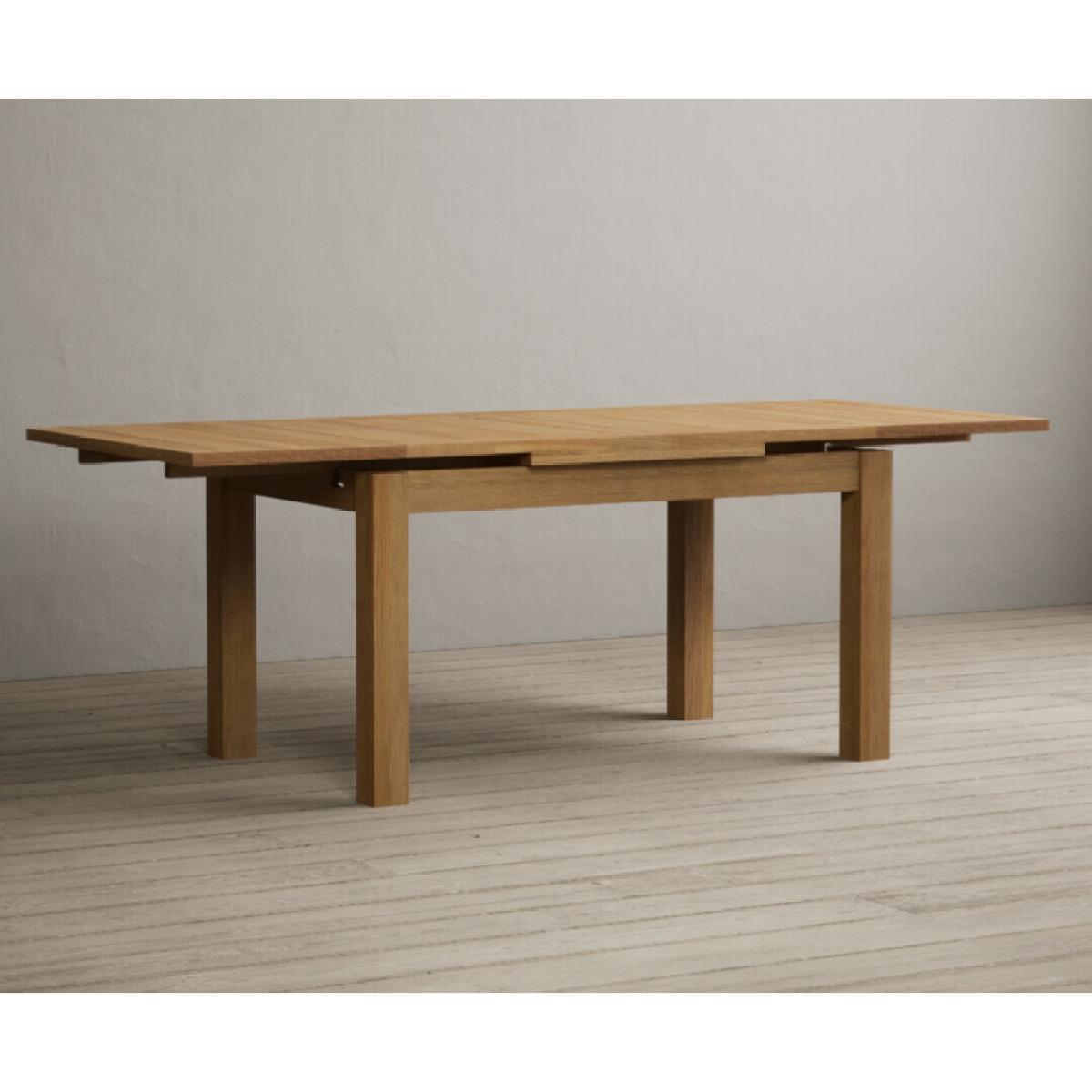 Extending Hampshire 140cm Solid Oak Dining Table With 10 Linen X Back Chairs – image 21