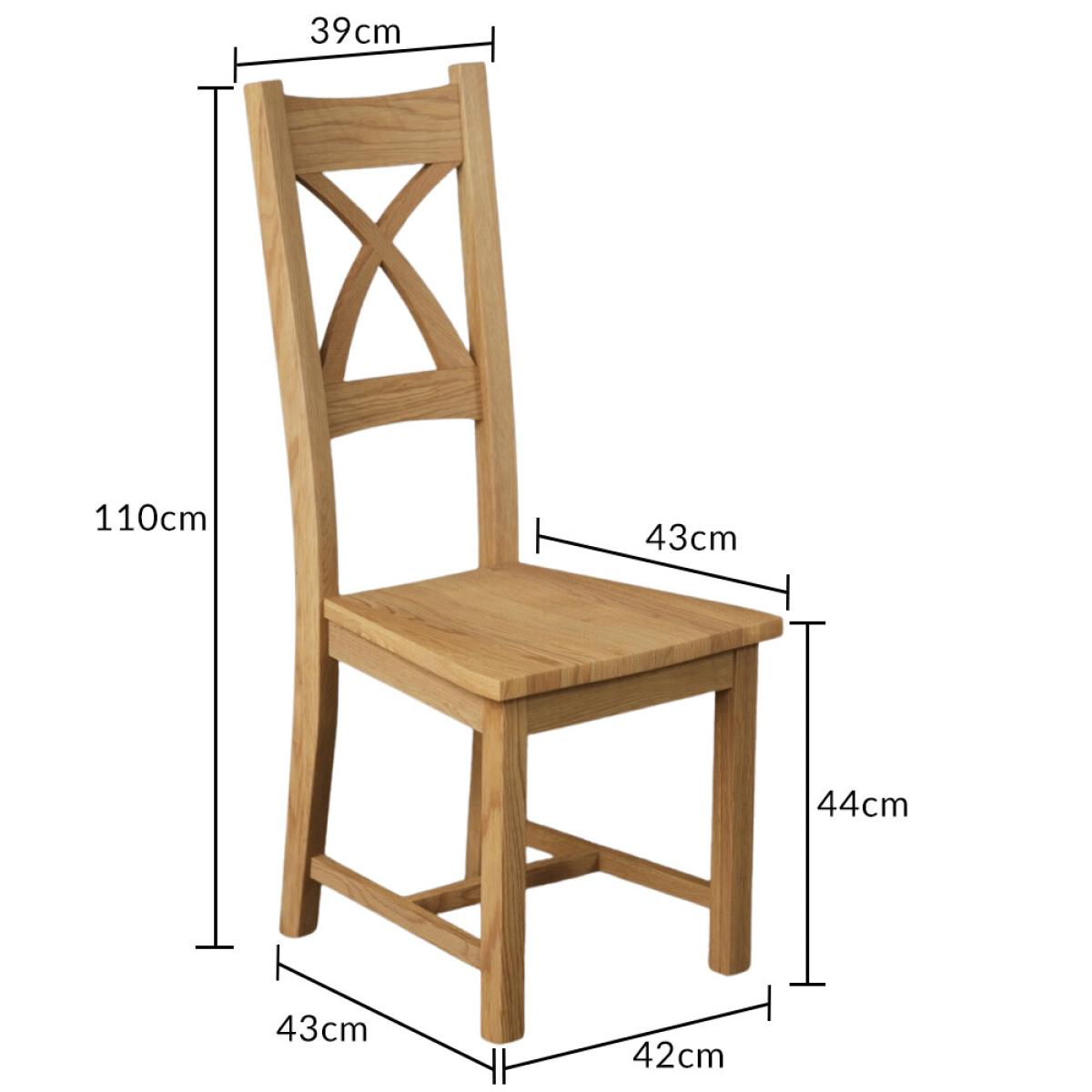 Extending Hampshire 140cm Solid Oak Dining Table With 10 Linen X Back Chairs – image 40