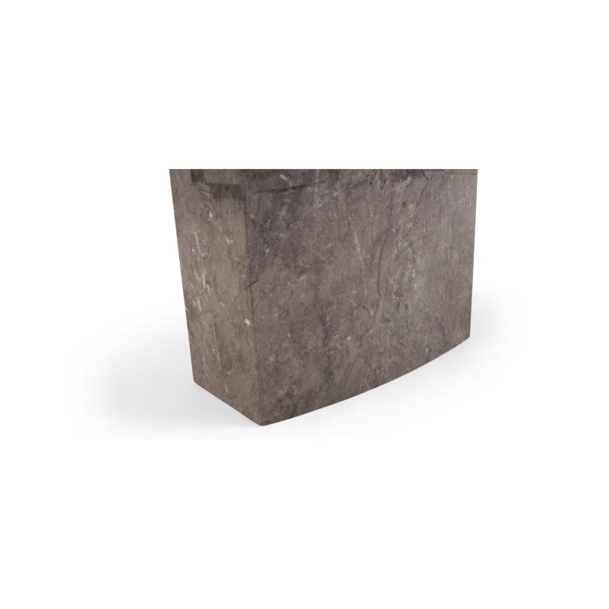 Metropolis 160cm Extending Grey Marble Dining Table With 10 Ivory White Hampstead Faux Leather Chairs – image 20