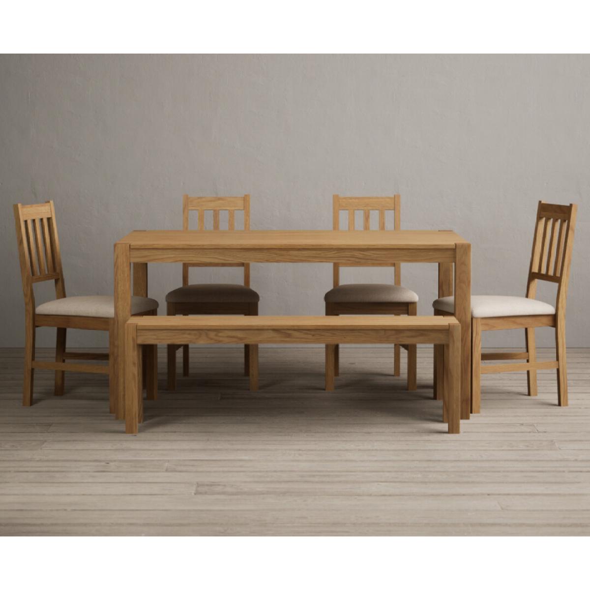 York 150cm Solid Oak Dining Table With 6 Brown York Chairs – image 15