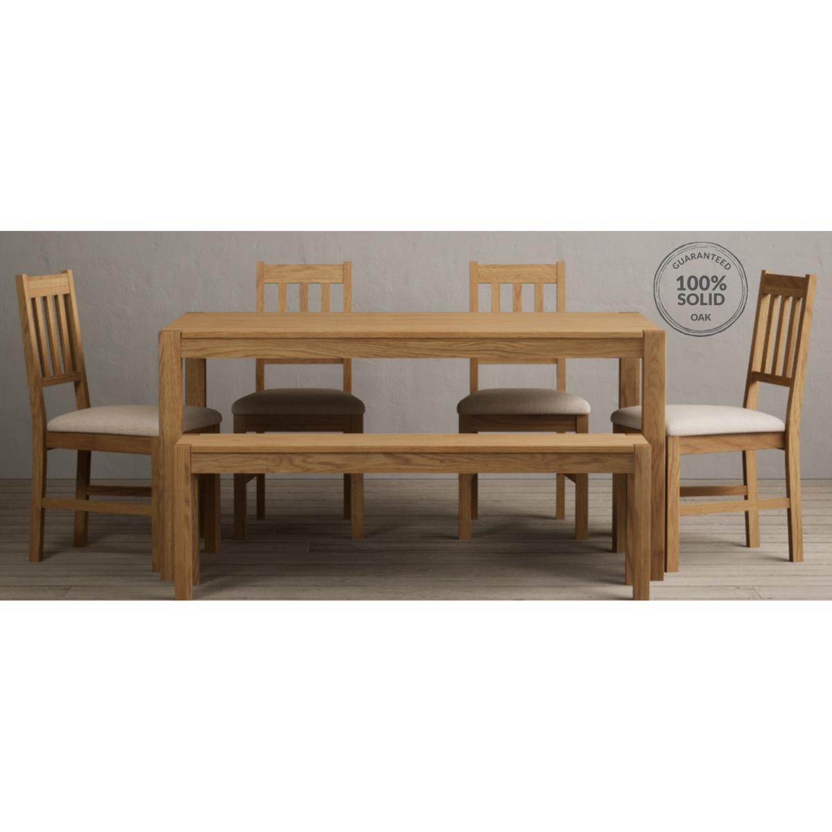 York 150cm Solid Oak Dining Table With 6 Brown York Chairs – image 18