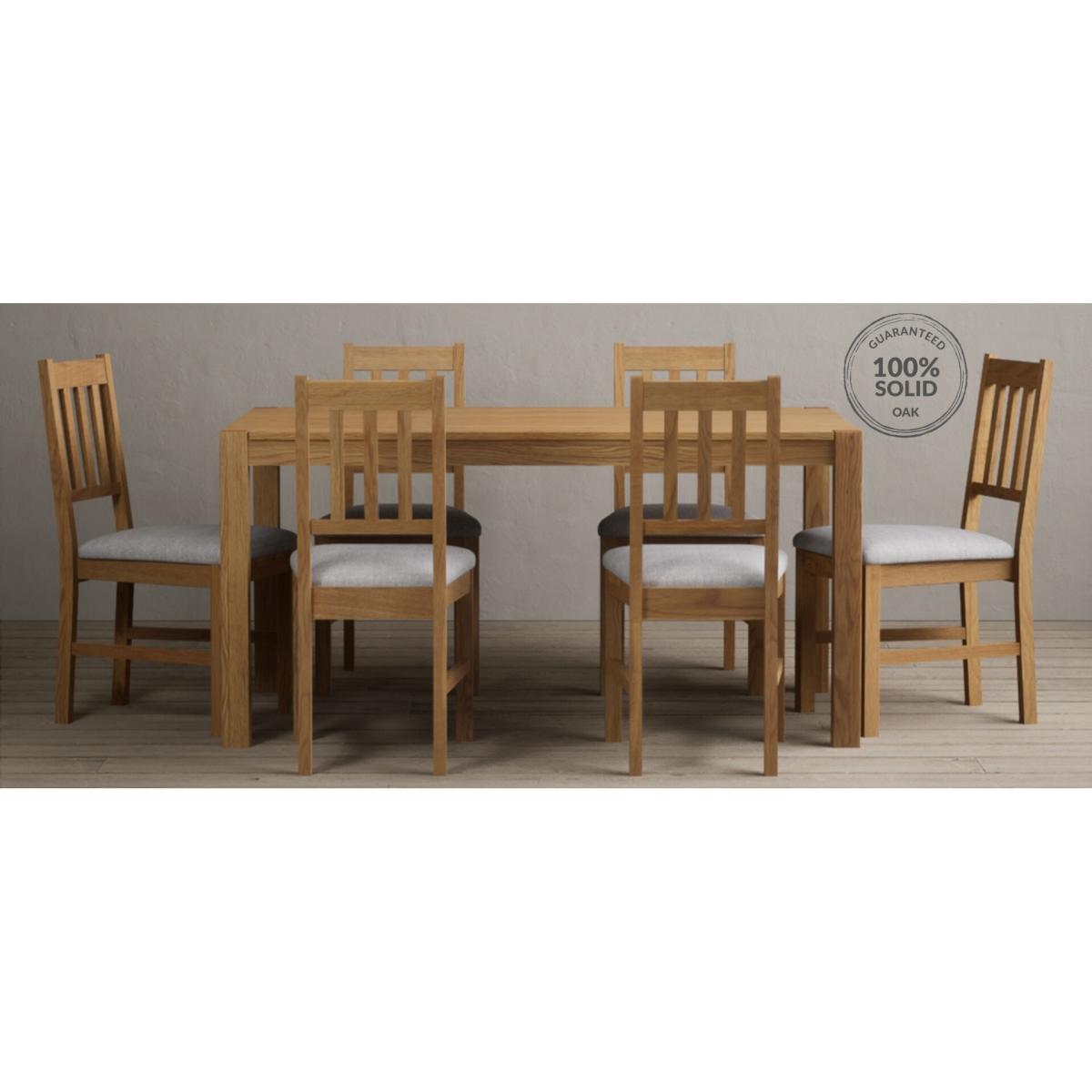 York 150cm Solid Oak Dining Table With 6 Brown York Chairs – image 23