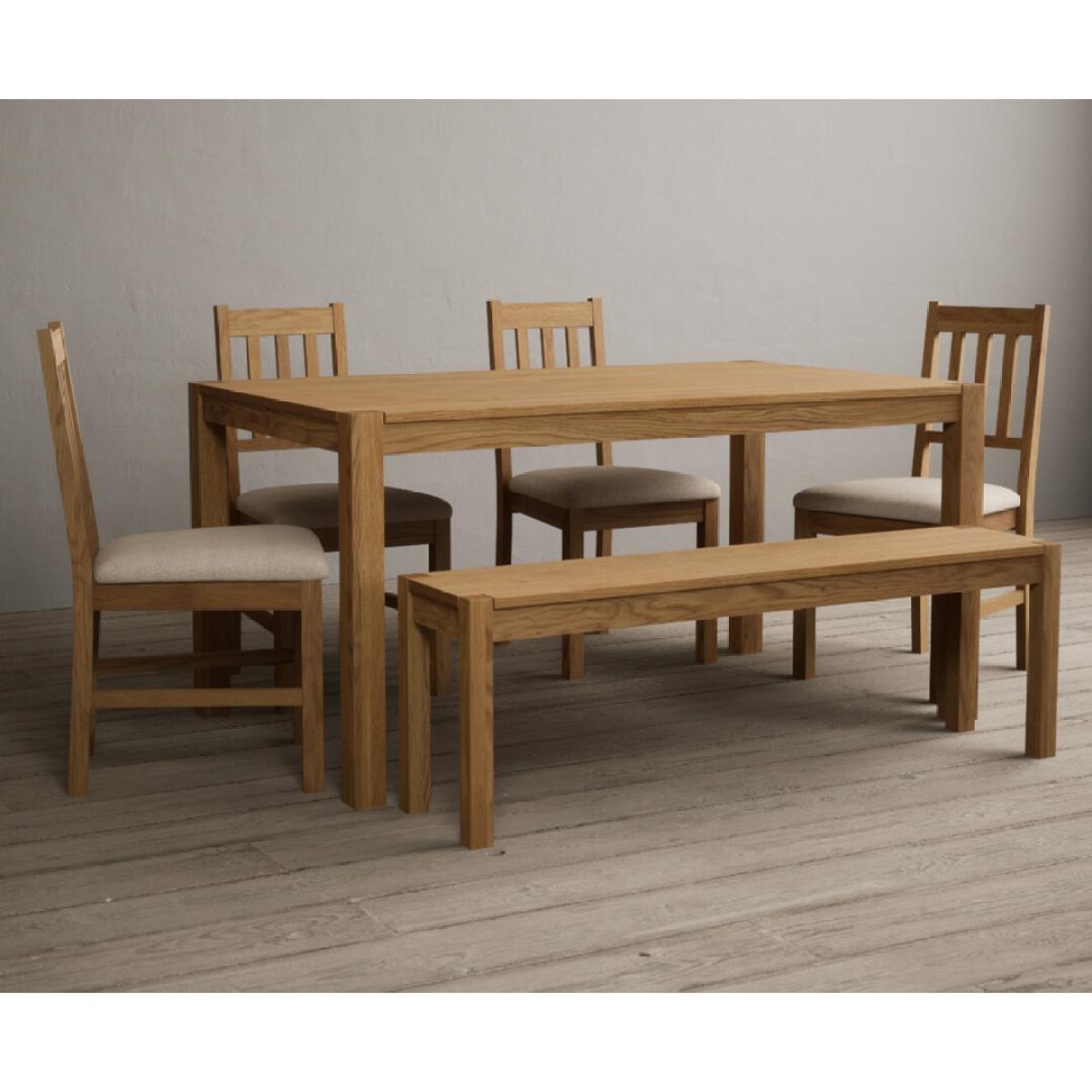 York 150cm Solid Oak Dining Table With 6 Brown York Chairs – image 5