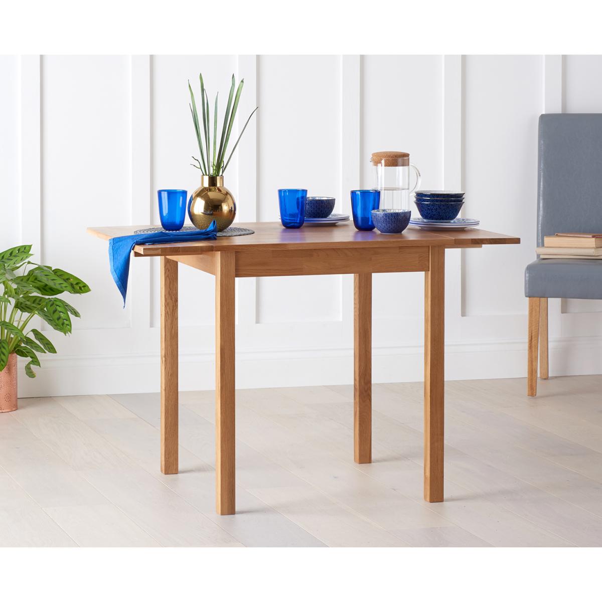 Extending York 70cm Solid Oak Dining Table With 2 Brown Olivia Chairs – image 16