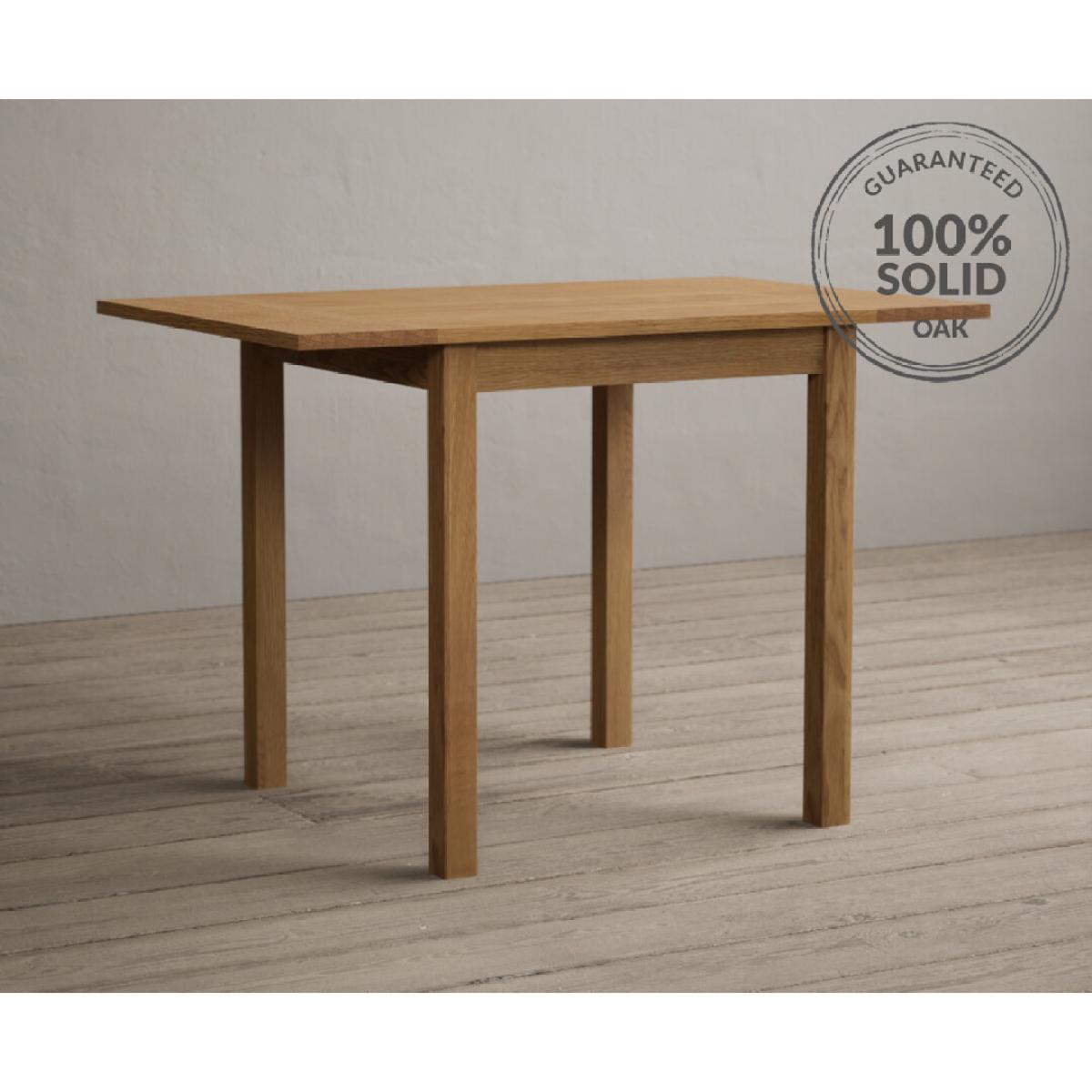 Extending York 70cm Solid Oak Dining Table With 2 Brown Olivia Chairs – image 17