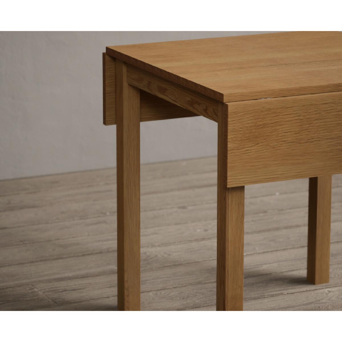 Extending York 70cm Solid Oak Dining Table With 2 Brown Olivia Chairs – image 20