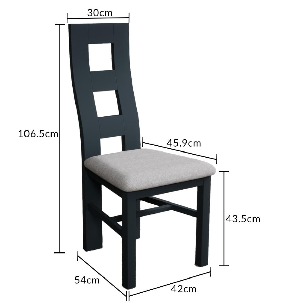 Hampshire 140cm Oak and Dark Blue Extending Dining Table With 8 Light Grey Flow Back Chairs – image 27
