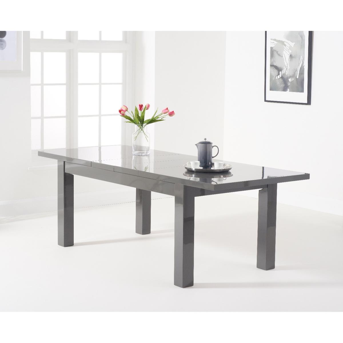 Atlanta Dark Grey Gloss 160-220cm Extending Dining Table With 6 Grey Cavello Chairs – image 3