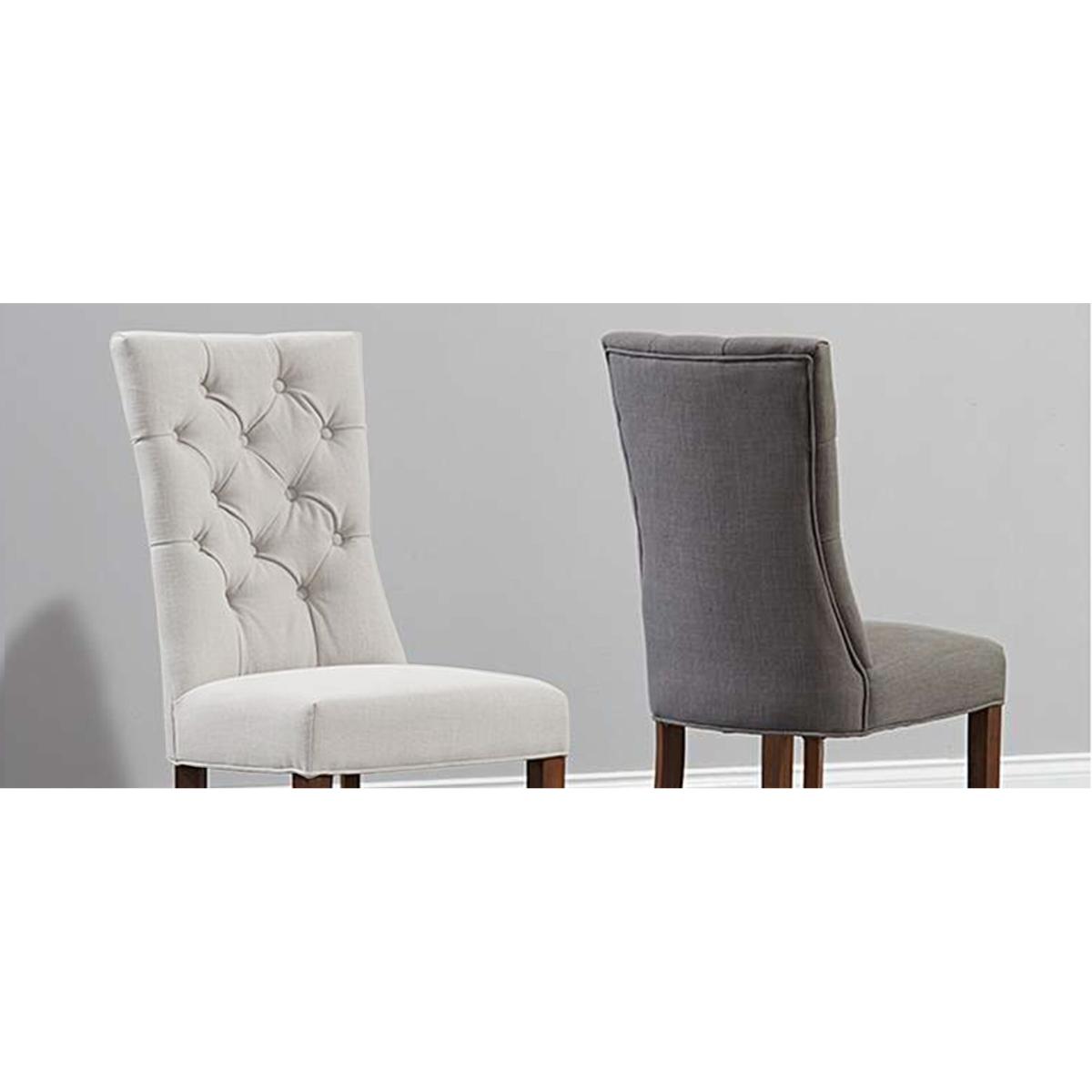 Chelsea Dark Oak Extending Dining Table With 8 Grey Francois Fabric Dark Oak Leg Chairs – image 13
