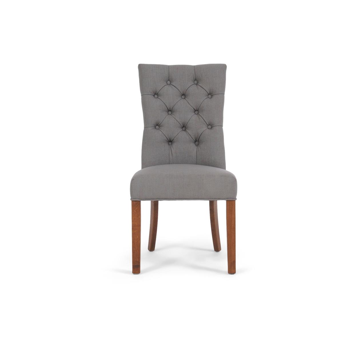 Chelsea Dark Oak Extending Dining Table With 8 Grey Francois Fabric Dark Oak Leg Chairs – image 24