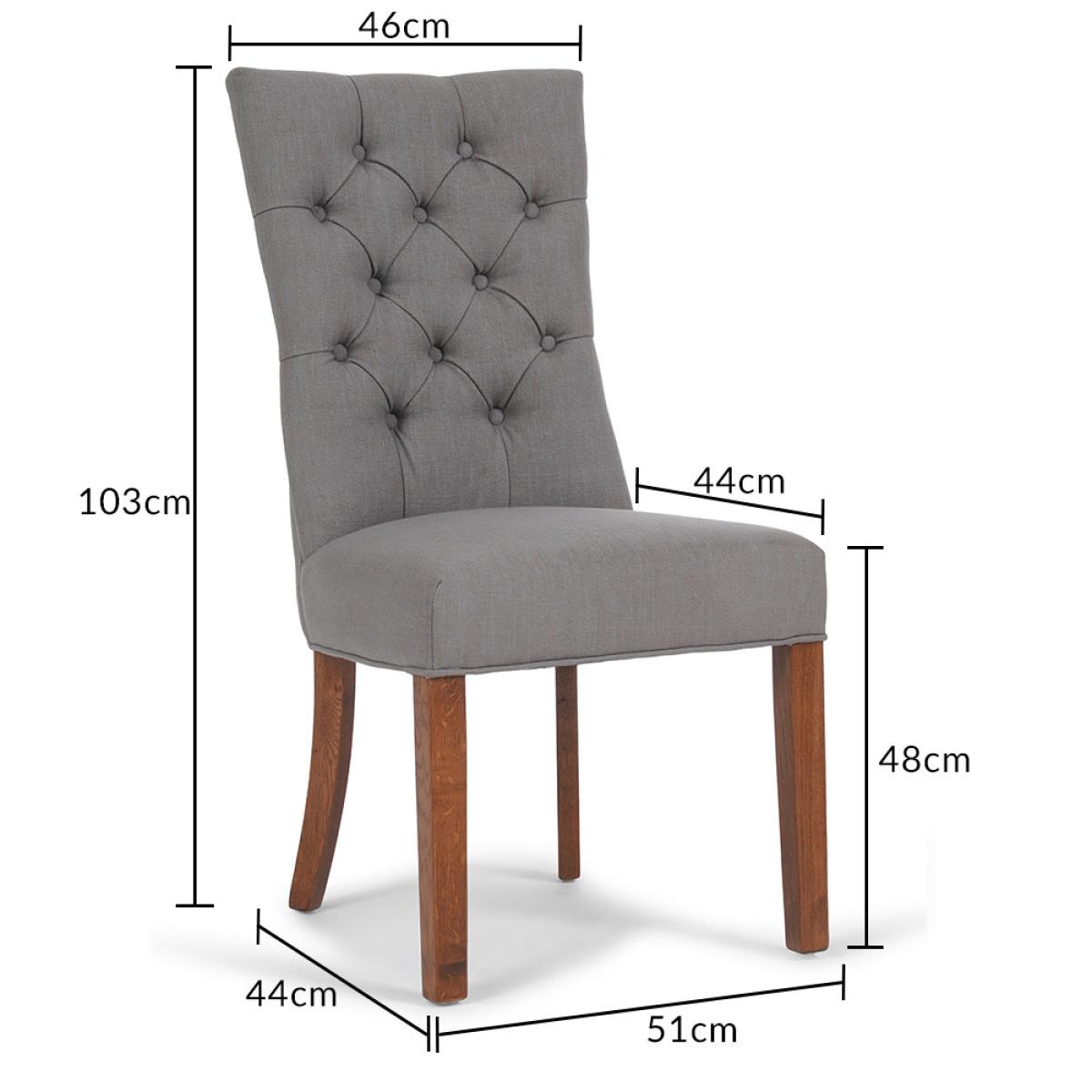 Chelsea Dark Oak Extending Dining Table With 8 Grey Francois Fabric Dark Oak Leg Chairs – image 25