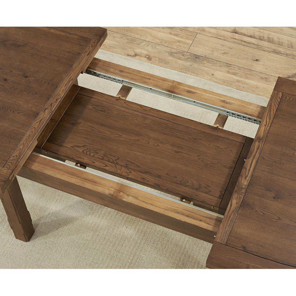 Chelsea Dark Oak Extending Dining Table With 8 Grey Francois Fabric Dark Oak Leg Chairs – image 7