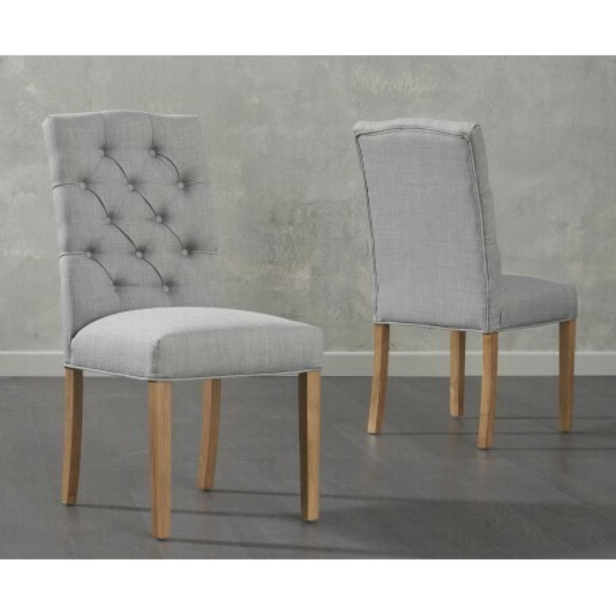 Thetford 110cm Oak Round Dining Table with 4 Grey Isabella Chairs – image 4
