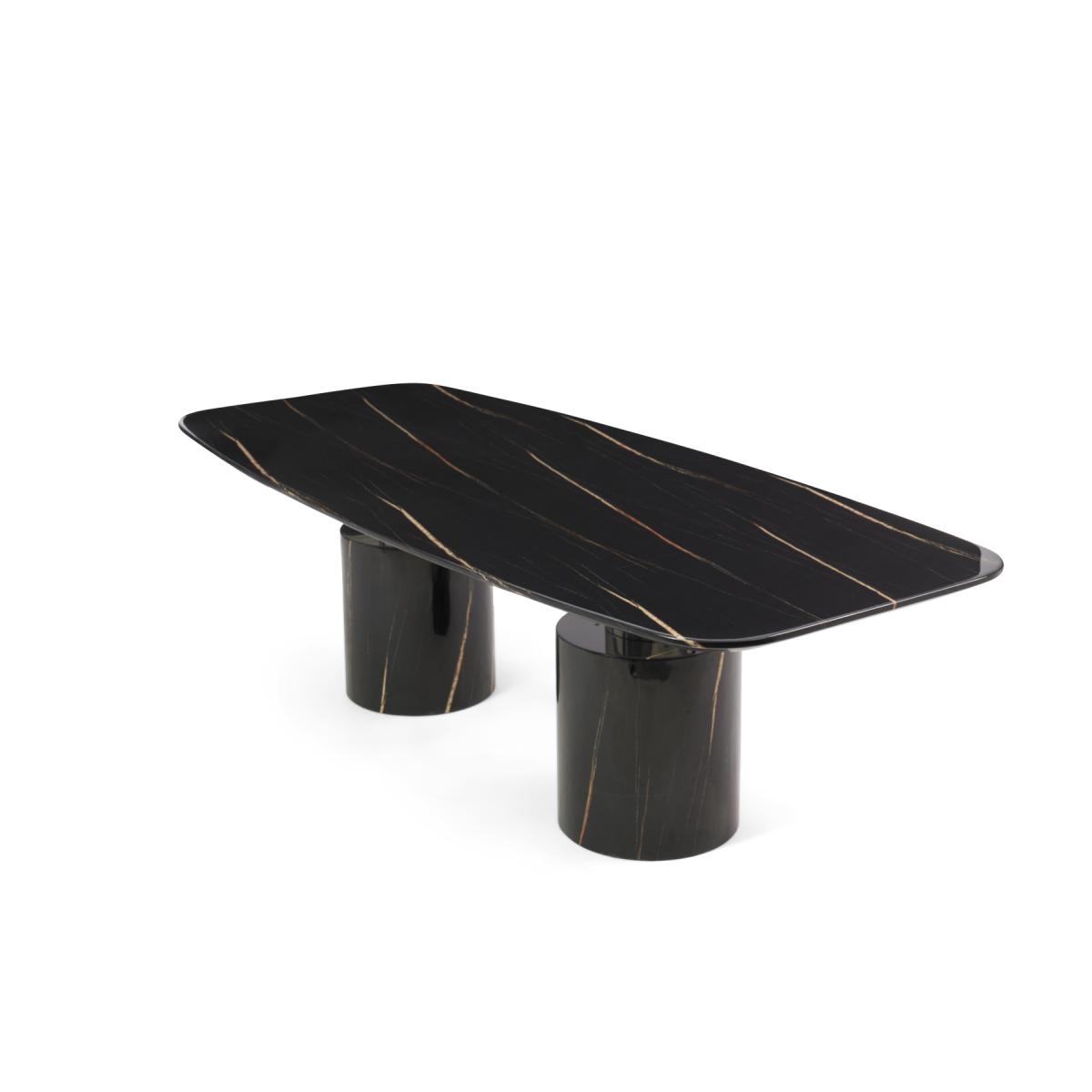 Antonio 260cm Black Marble Dining Table With 12 Ivory White Hampstead Z Chairs – image 16