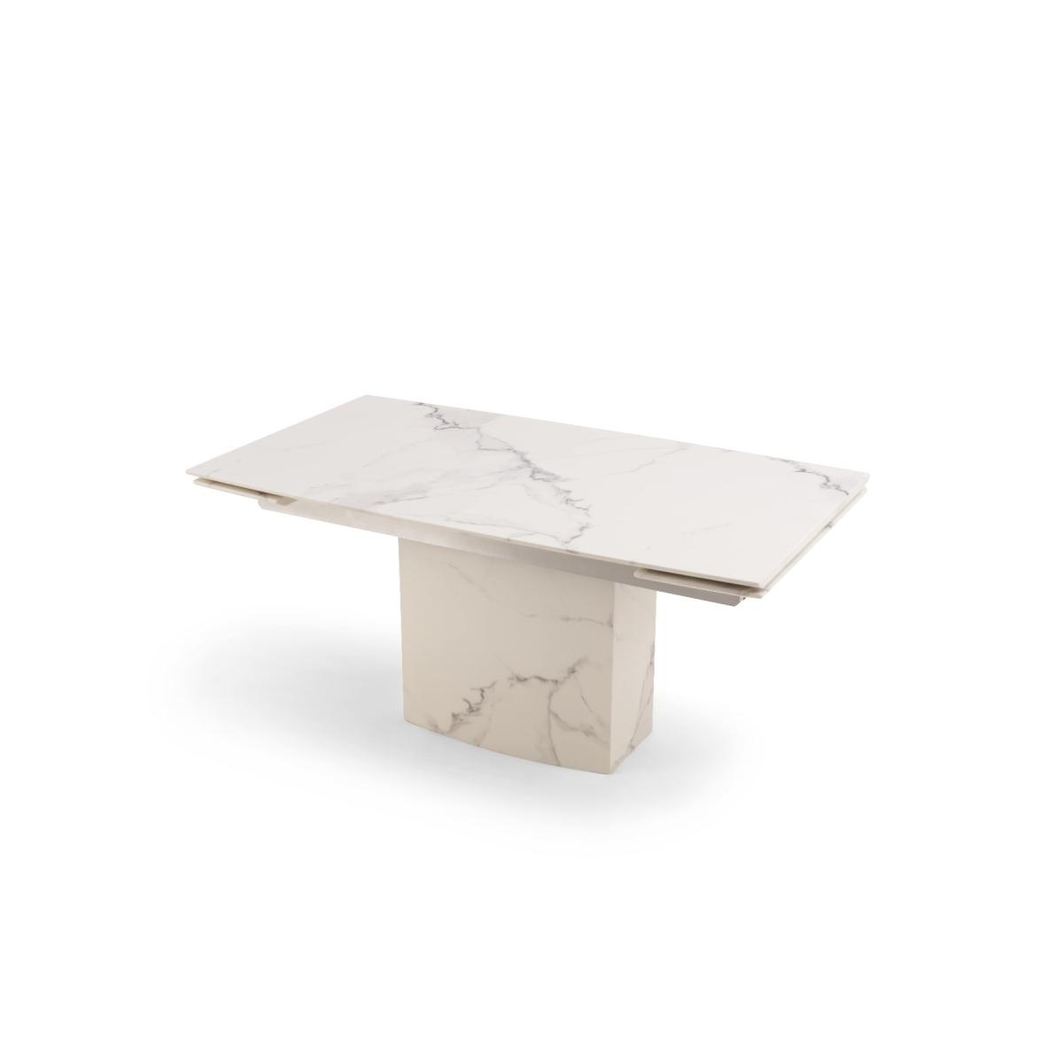 Metropolis 160cm Extending White Marble Dining Table With 10 Grey Hampstead Faux Leather Chairs – image 7